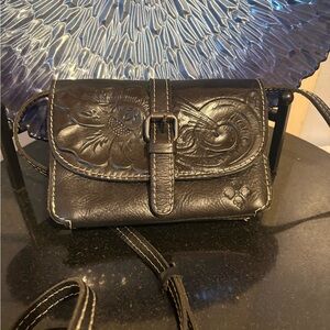 Patricia Nash Black Floral Embossed Crossbody